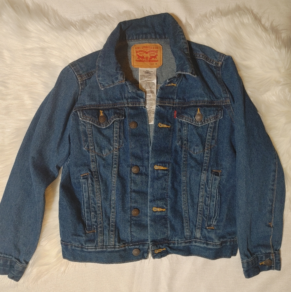Levi's Strauss Unisex Trucker Jean Jacket  Stretch Denim Kids Sz M / 10-12 years